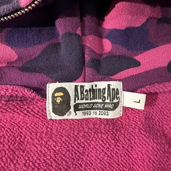 Bape Purple Camo WGM Shark Hoodie - Picture 5 of 7